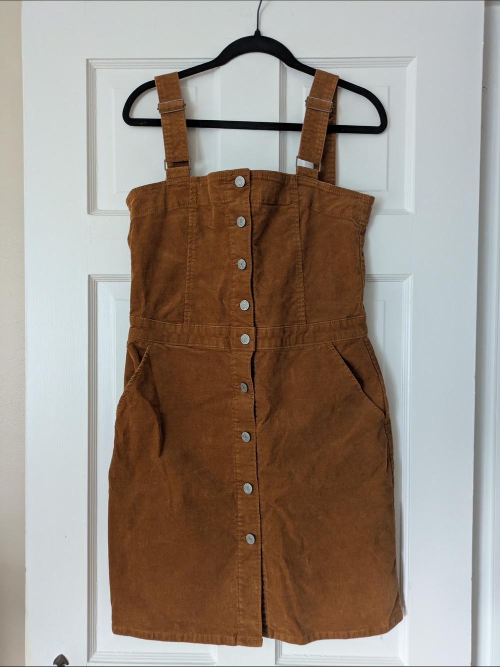 GAP Corduroy Overall Dress In Camel Brown M